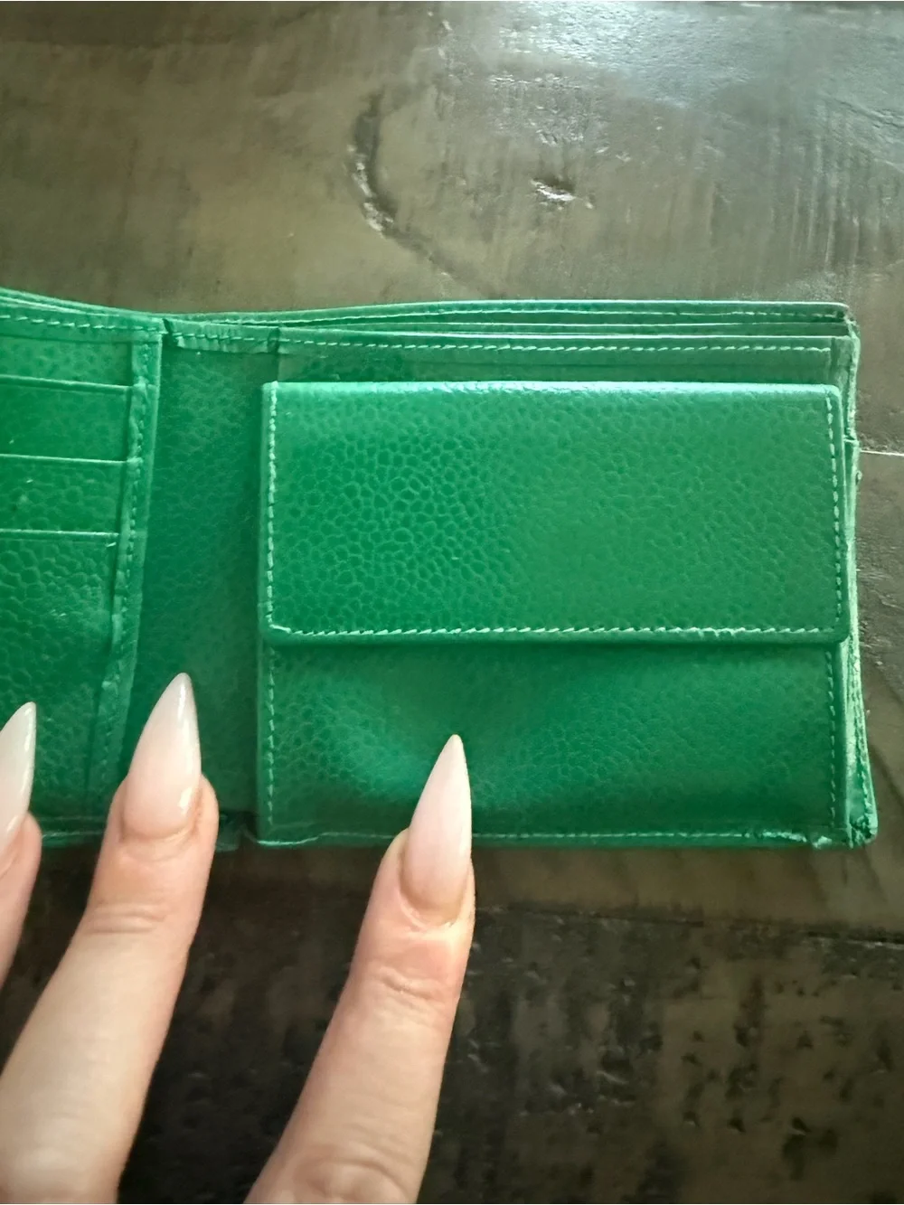 Givenchy Green Leather Wallet with Gold Logo